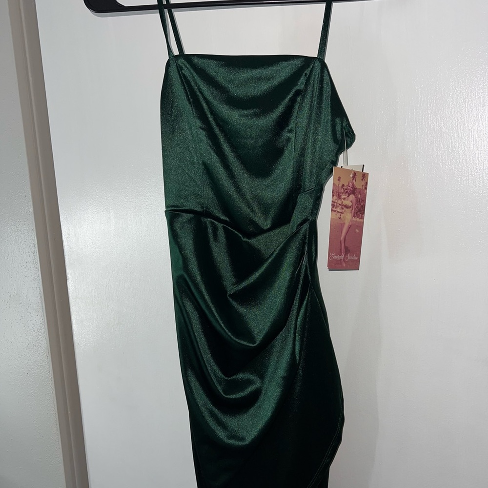 Emerald Sundae Asymmetrical Green Dress